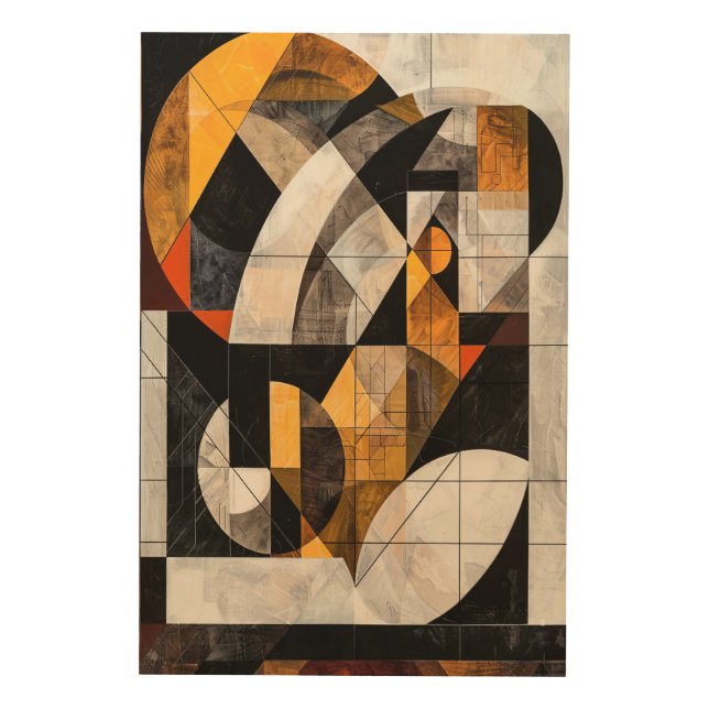 Abstract Geometric Mosaic Wood Wall Art (Front)