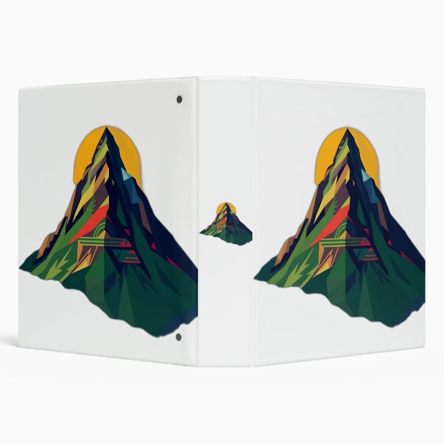 Abstract Geometric Mountain Landscape 3 Ring Binder (Background)