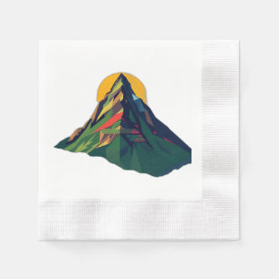 Abstract Geometric Mountain Landscape Napkins