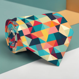 Abstract Geometric Multi-Color Custom Necktie