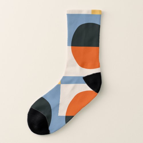 Abstract Geometric Multi Color Design Socks