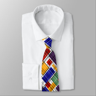 Abstract, geometric , multicolored neck tie