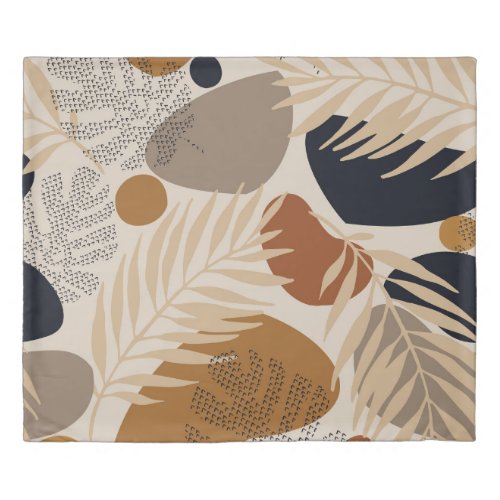 Abstract geometric natural shapes in minimal nord duvet cover