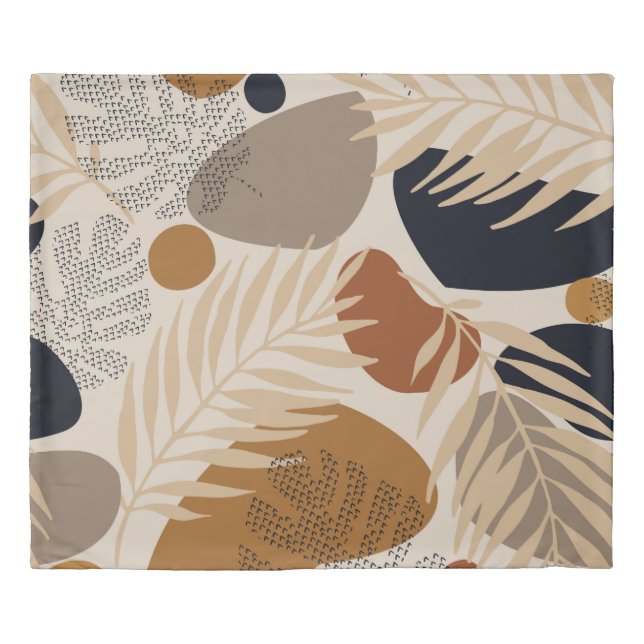 Abstract geometric, natural shapes in minimal nord duvet cover (Front)