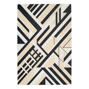 Abstract Geometric Neutral 3D Layers Metal Print