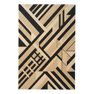 Abstract Geometric Neutral 3D Layers Wood Wall Art
