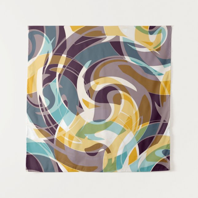 Abstract geometric objects graffiti grunge effecta tapestry (Front)