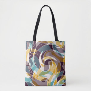 Abstract geometric objects graffiti grunge effecta tote bag