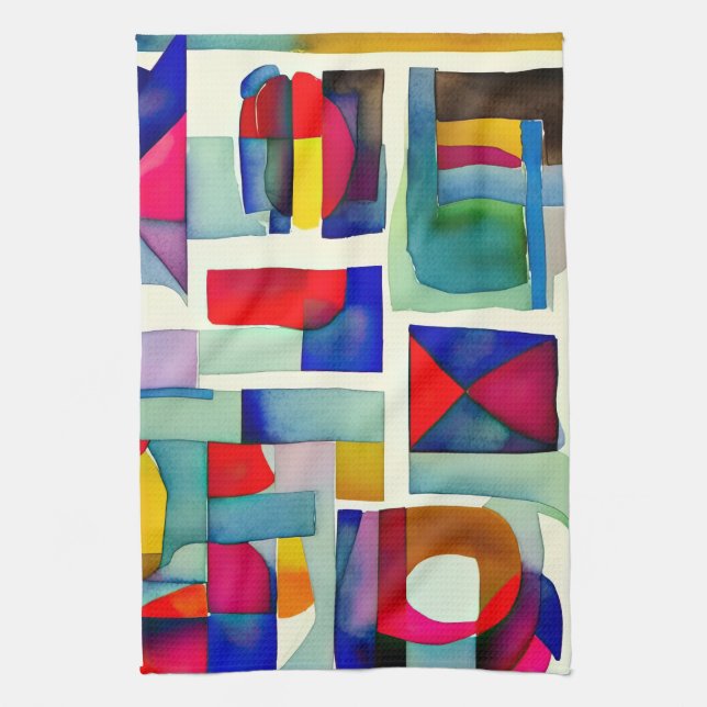 Abstract Geometric Painting Kitchen Towel (Vertical)