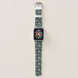 Abstract Geometric Palms & Waves Pattern Apple Watch Band
