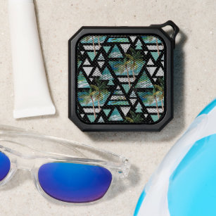 Abstract Geometric Palms & Waves Pattern Bluetooth Speaker