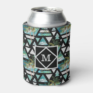 Abstract Geometric Palms & Waves Pattern Can Cooler