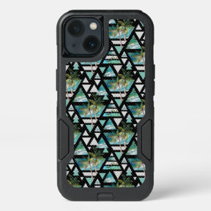 Abstract Geometric Palms & Waves Pattern iPhone 13 Case