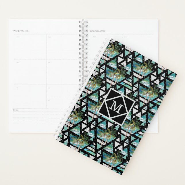 Abstract Geometric Palms & Waves Pattern Planner (Display)