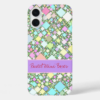 Abstract Geometric Pastel Background Personalized iPhone 16 Plus Case