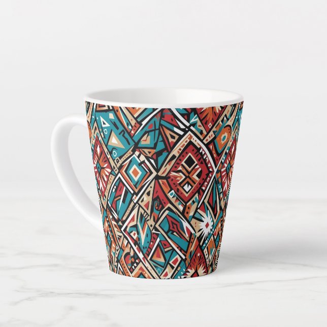 Abstract geometric pattern 19 - Latte Mug (Left Angle)