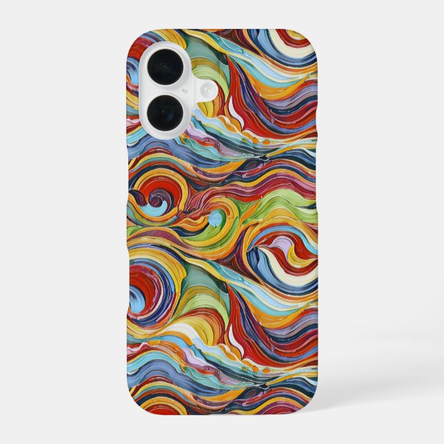 Abstract geometric pattern 39 with wavy lines iphone case (Back)