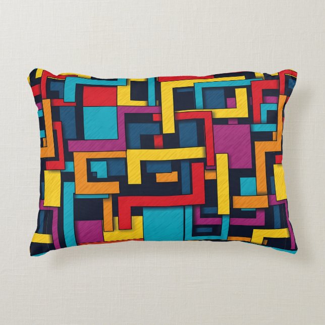 Abstract Geometric Pattern Abstract Modern  Accent Pillow (Front)