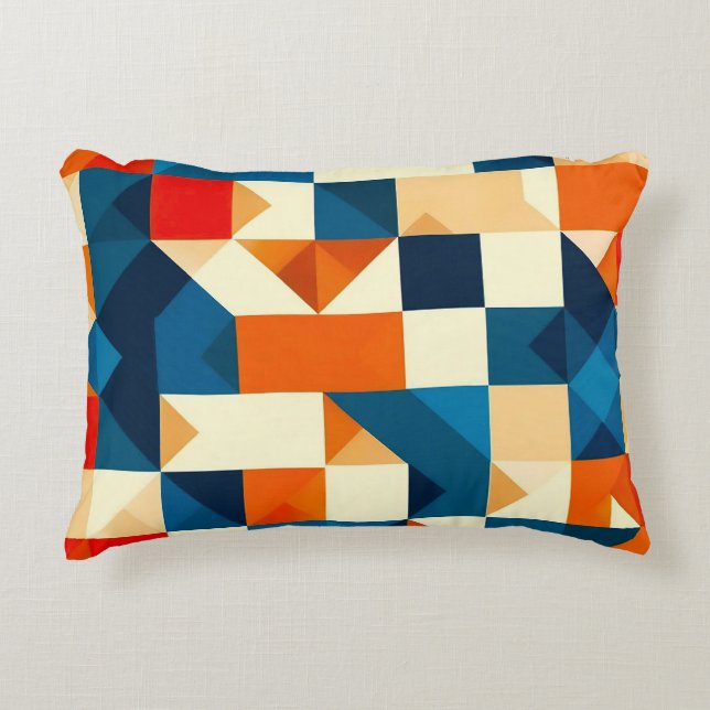 Abstract Geometric Pattern Accent Pillow (Front)