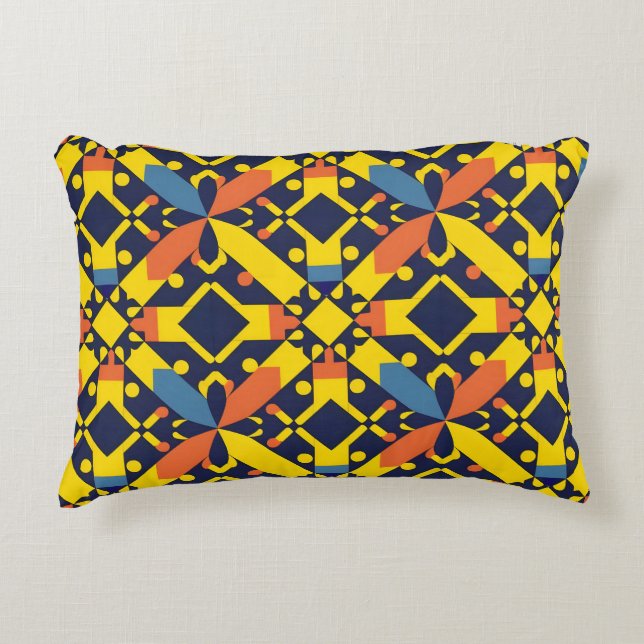 Abstract Geometric Pattern Accent Pillow (Front)