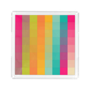 Abstract geometric pattern acrylic tray