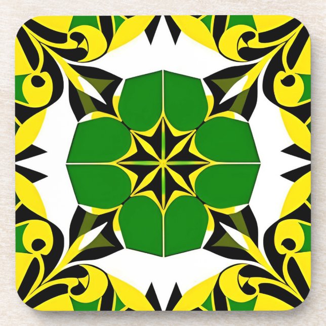 Abstract Geometric Pattern Beverage Coaster (Front)
