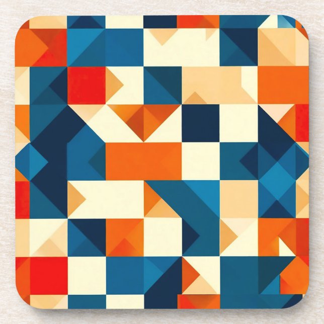 Abstract Geometric Pattern Beverage Coaster (Front)