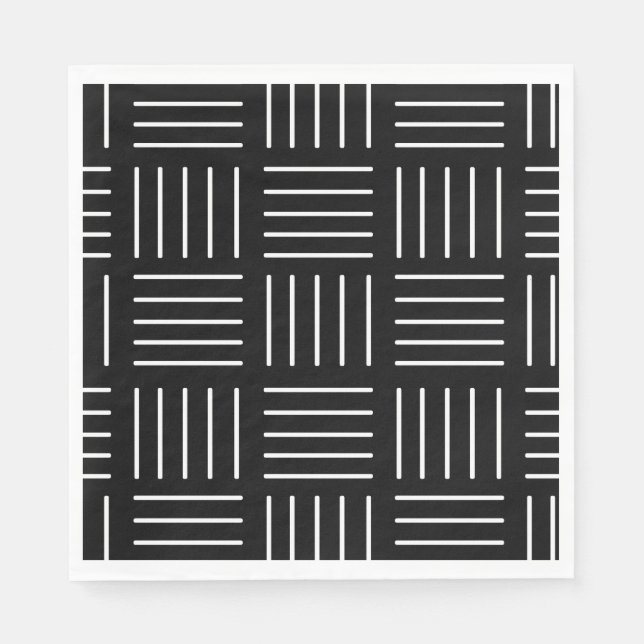 Abstract geometric pattern - black and white. napkins (Front)