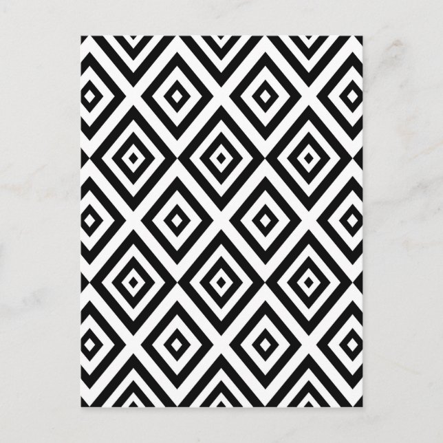 Abstract geometric pattern - black and white. postcard (Front)