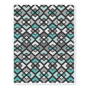 Abstract geometric pattern - blue and gray. temporary tattoos