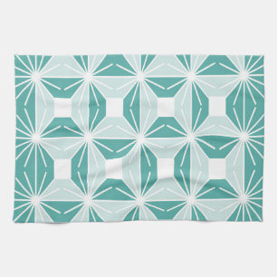 Abstract geometric pattern - blue and white. kitchen towel