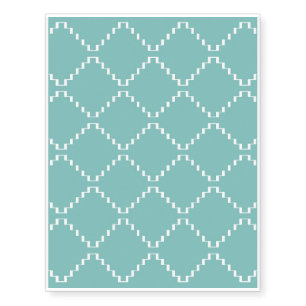 Abstract geometric pattern - blue and white. temporary tattoos