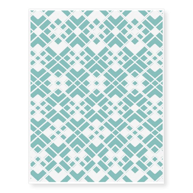 Abstract geometric pattern - blue and white. temporary tattoos (Front)