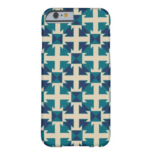 Abstract Geometric Pattern Blue Barely There iPhone 6 Case