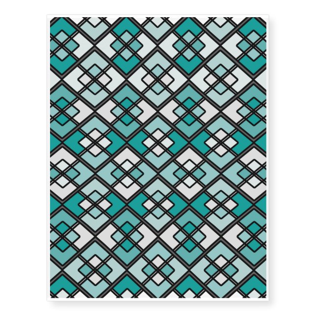 Abstract geometric pattern - blue. temporary tattoos (Front)
