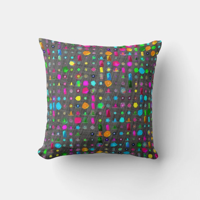 Abstract Geometric Pattern Canvas  Throw Pillow (Front)