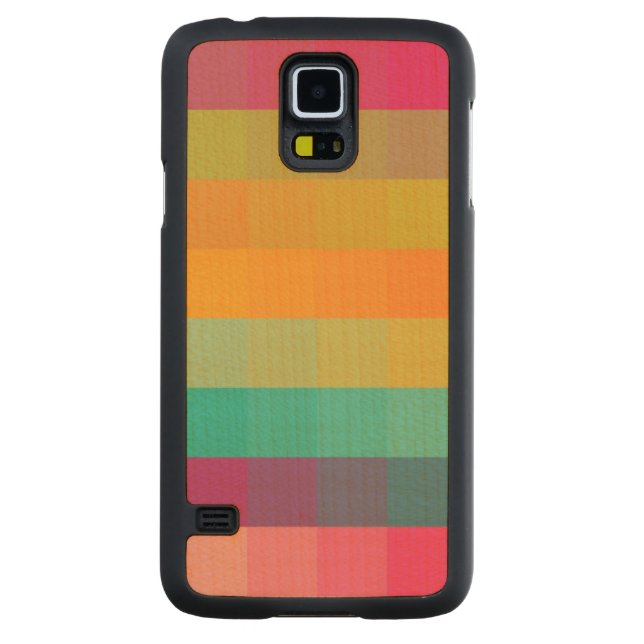 Abstract geometric pattern carved maple galaxy s5 slim case (Back)