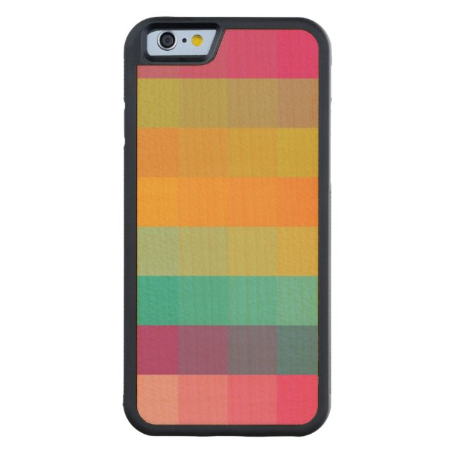 Abstract geometric pattern carved wood iPhone case (Back)