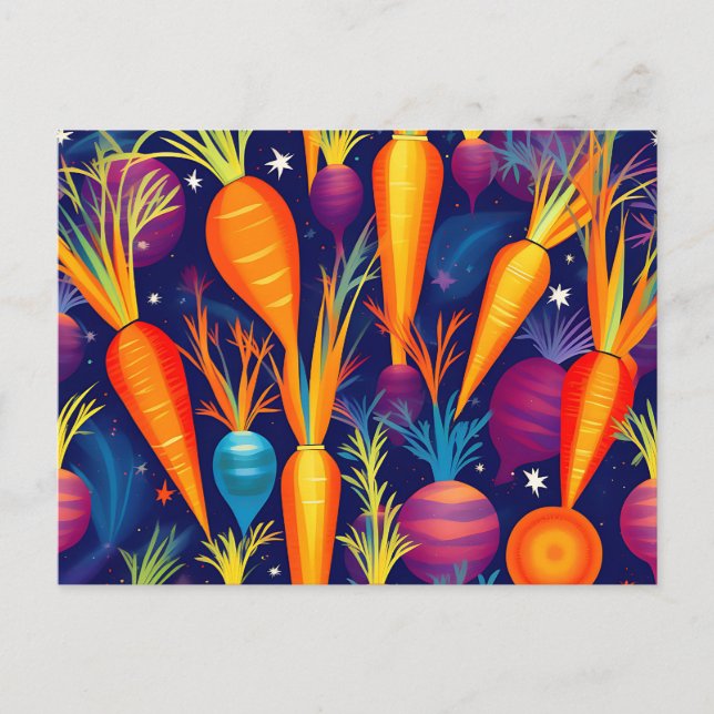 Abstract Geometric Pattern Celestial Carrots Postcard (Front)