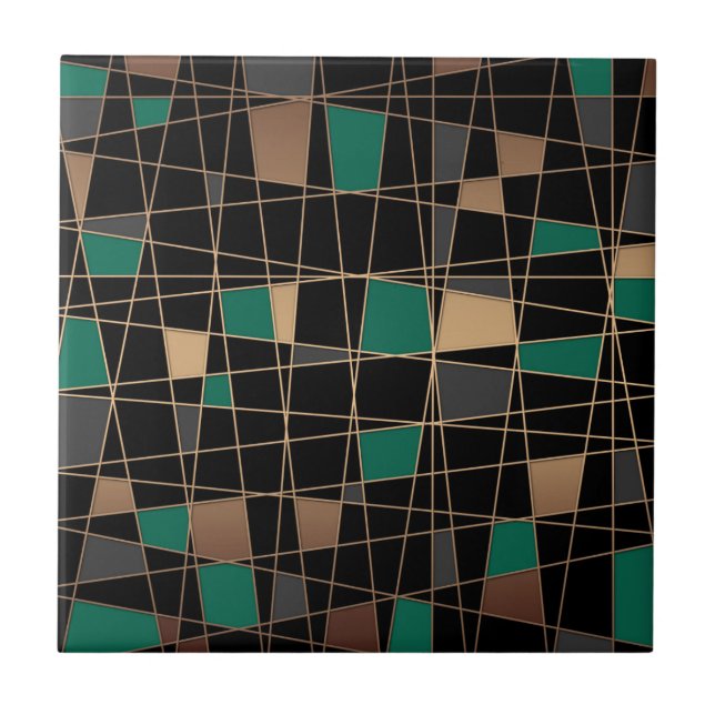 Abstract geometric pattern ceramic tile (Front)