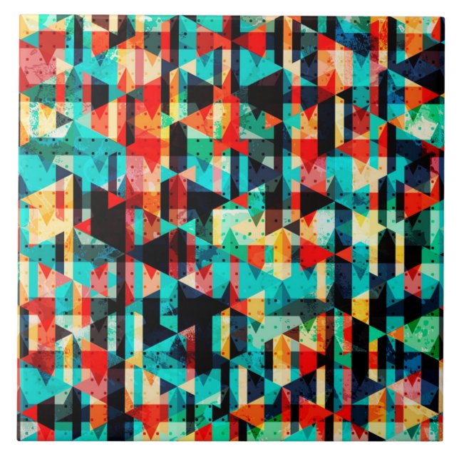 Abstract geometric pattern ceramic tile (Front)
