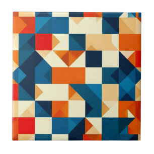 Abstract Geometric Pattern Ceramic Tile