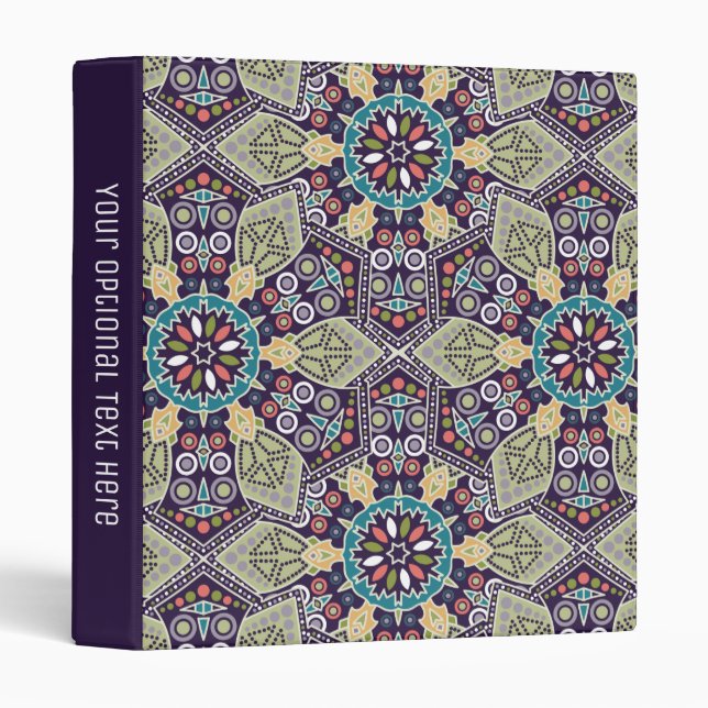 Abstract Geometric Pattern custom text binders (Front/Spine)