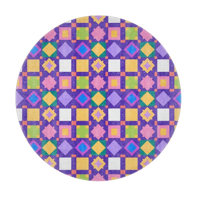 Abstract Geometric Pattern Cutting Board (Front)