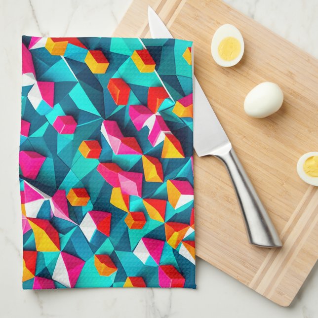 Abstract geometric pattern design 14-Kitchen Towel (Quarter Fold)