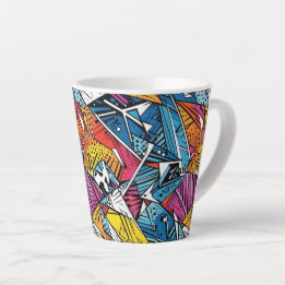 Abstract geometric pattern design 21 - Latte Mug