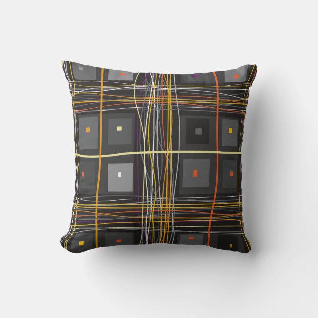 Abstract geometric pattern fabric design throw pillow (Front)
