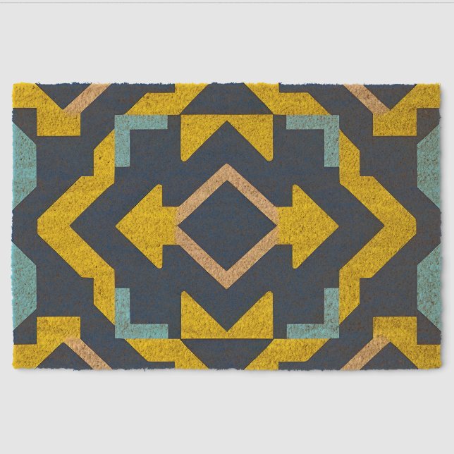Abstract Geometric Pattern Fiber Doormat (Front)