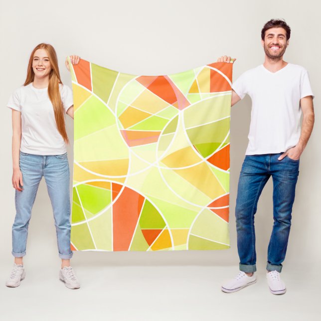 Abstract geometric pattern fleece blanket (In Situ)