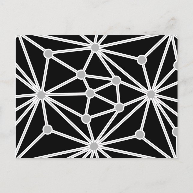 Abstract geometric pattern - gray and white. announcement postcard (Front)